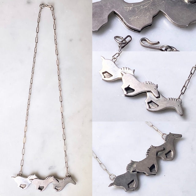 HERMAN VANDEVER silver pendant necklace “three horses”
