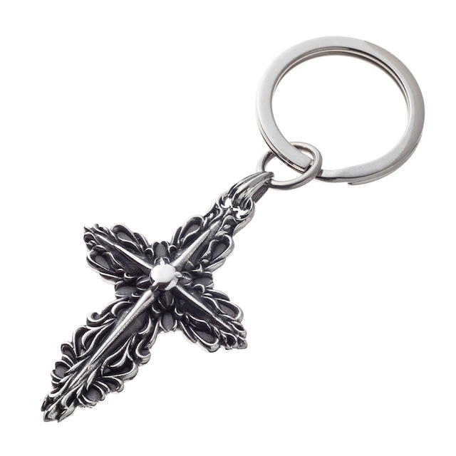 ラージレイヤードクロスキーリング ACK0047　Large layered cross key ring Jewelry Brand