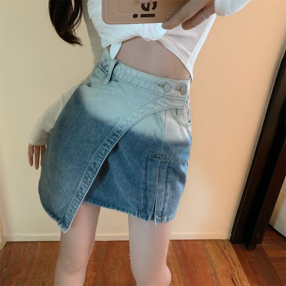 ハイウェストカジュアルスカート サマー薄手 夏物 ドラファッションホール35325324015