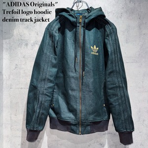 "ADIDAS Originals"Trefoil logo hoodie denim track jacket  