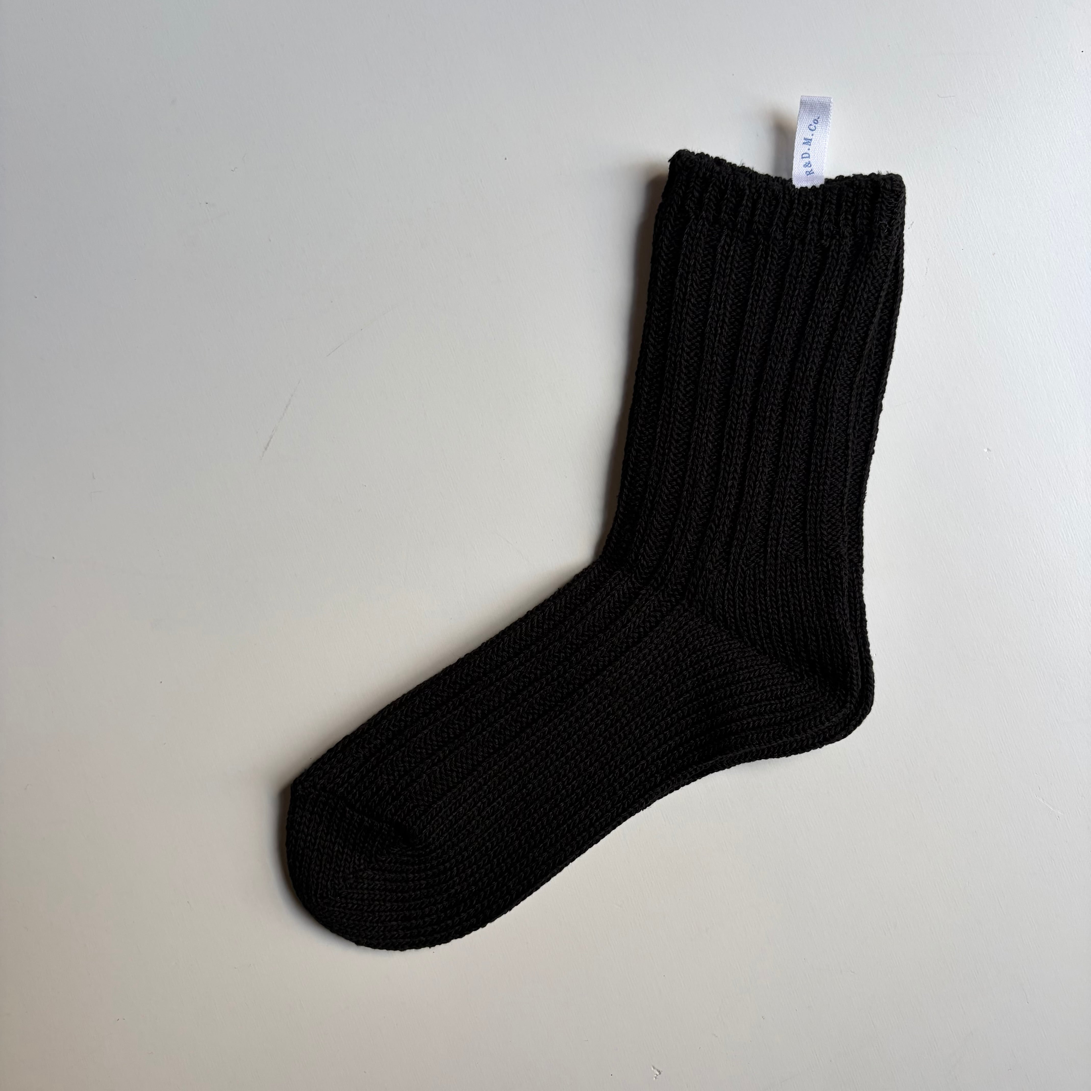R& D.M.Co-/OLDMAN'S TAILOR SILK RIB SOCKS/シルクリブソックス #1674 Black