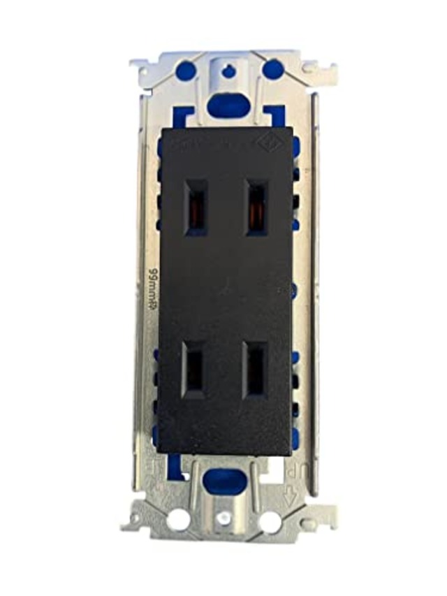 パナソニック(Panasonic) 埋込ダブルコンセント 金属枠付 ブラック WTL1502B