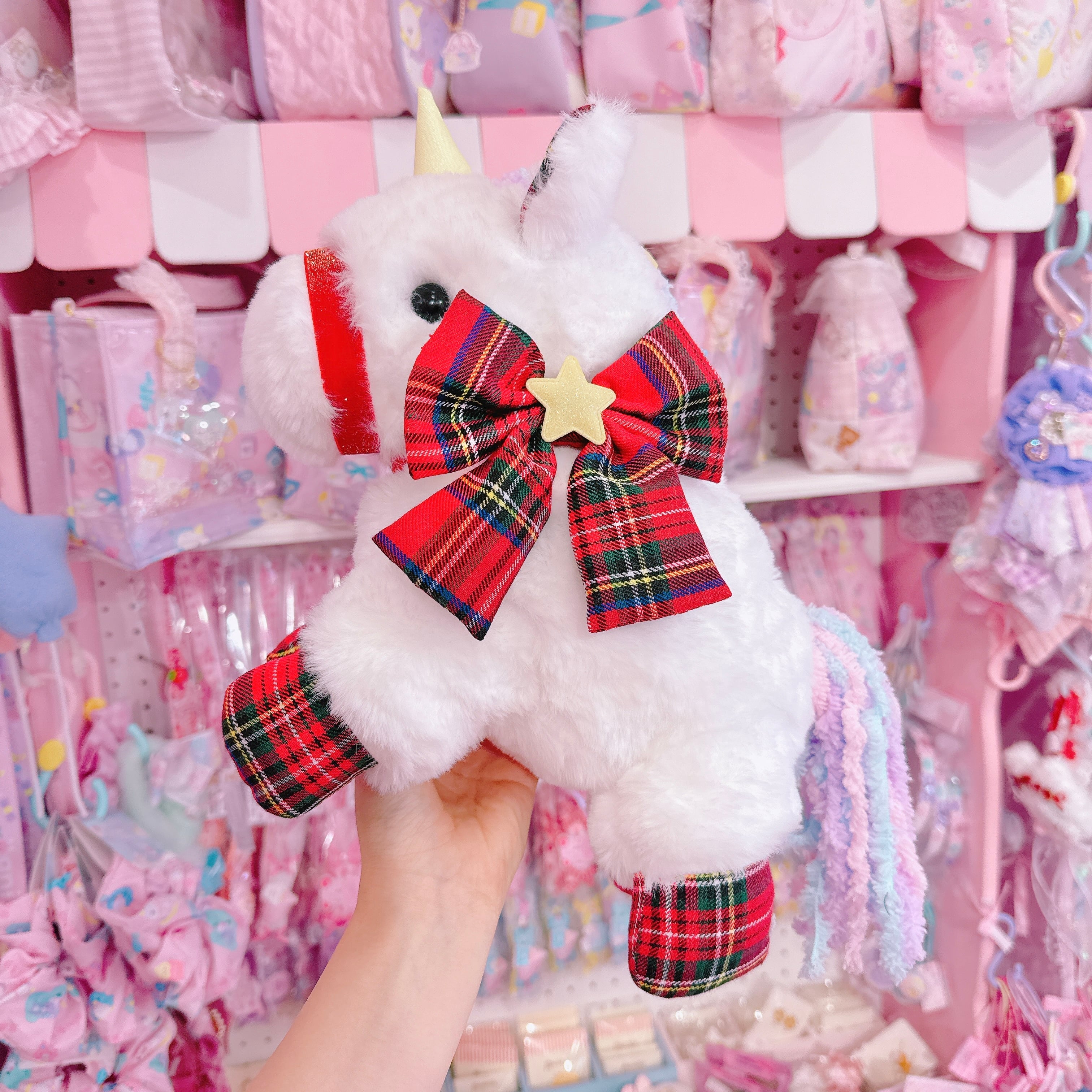 【同梱不可商品】タータンチェックユニコーン（赤）