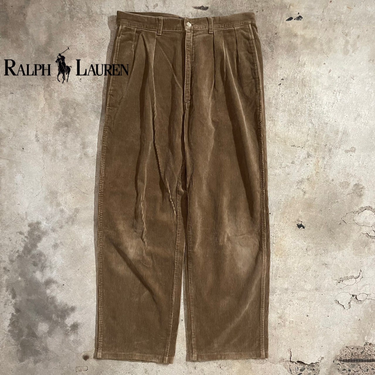 Polo Ralph Lauren〗90's brown color 2tuck corduroy pants/ポロ