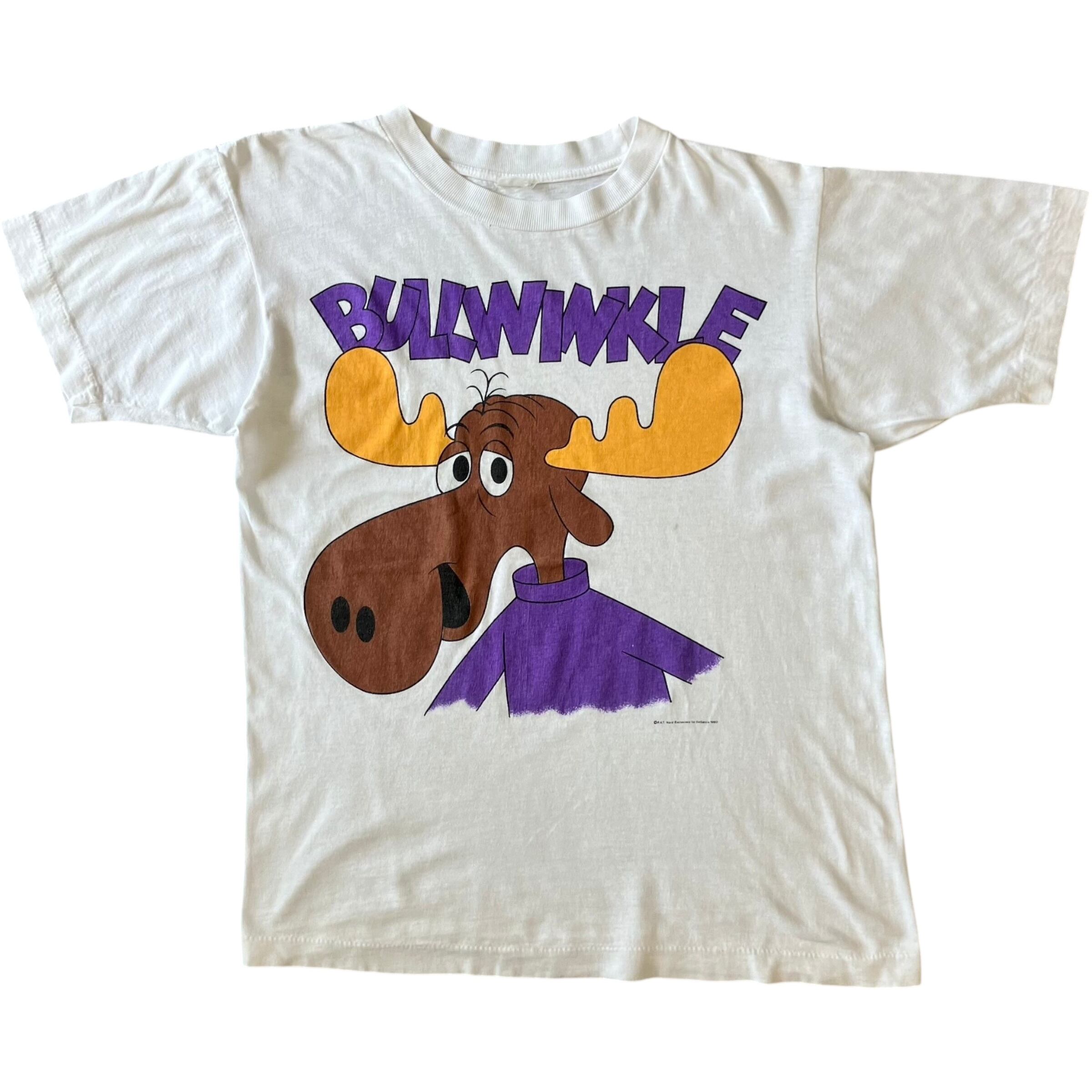 《L》BULLWINKLE ブルウィンクル 90s キャラTシャツ プリント シングルステッチ No.2572