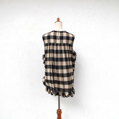 Pale Jute  Block check no-sleeve blouse