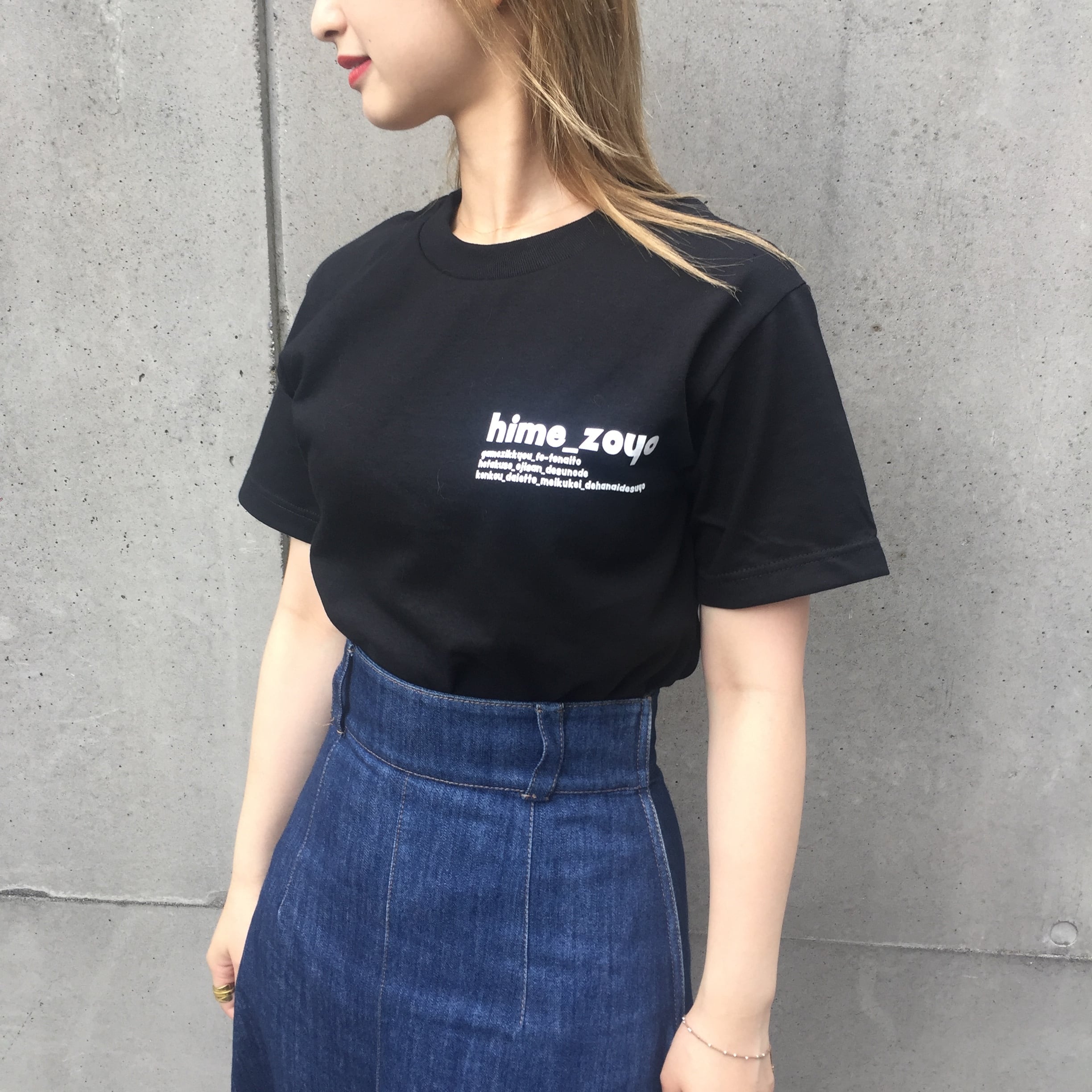 hime_zoyo tee /ヒメゾヨTシャツ/レディース　ブラック