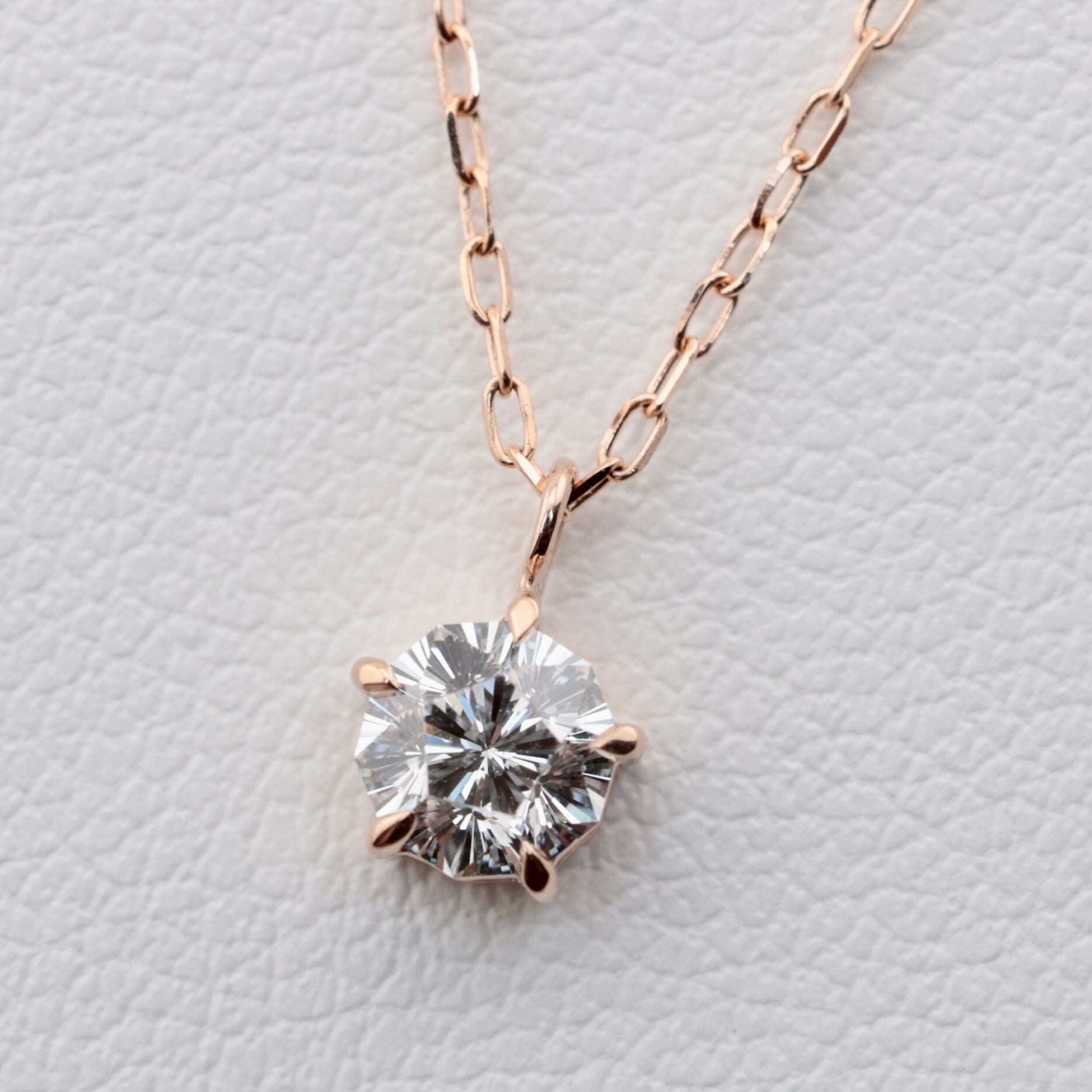 K18 さくらダイヤモンド 0.301ct 1粒ダイヤモンド ネックレス PG 750 