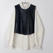 MARINO Cropped Leather Gilet 'Deep Green'