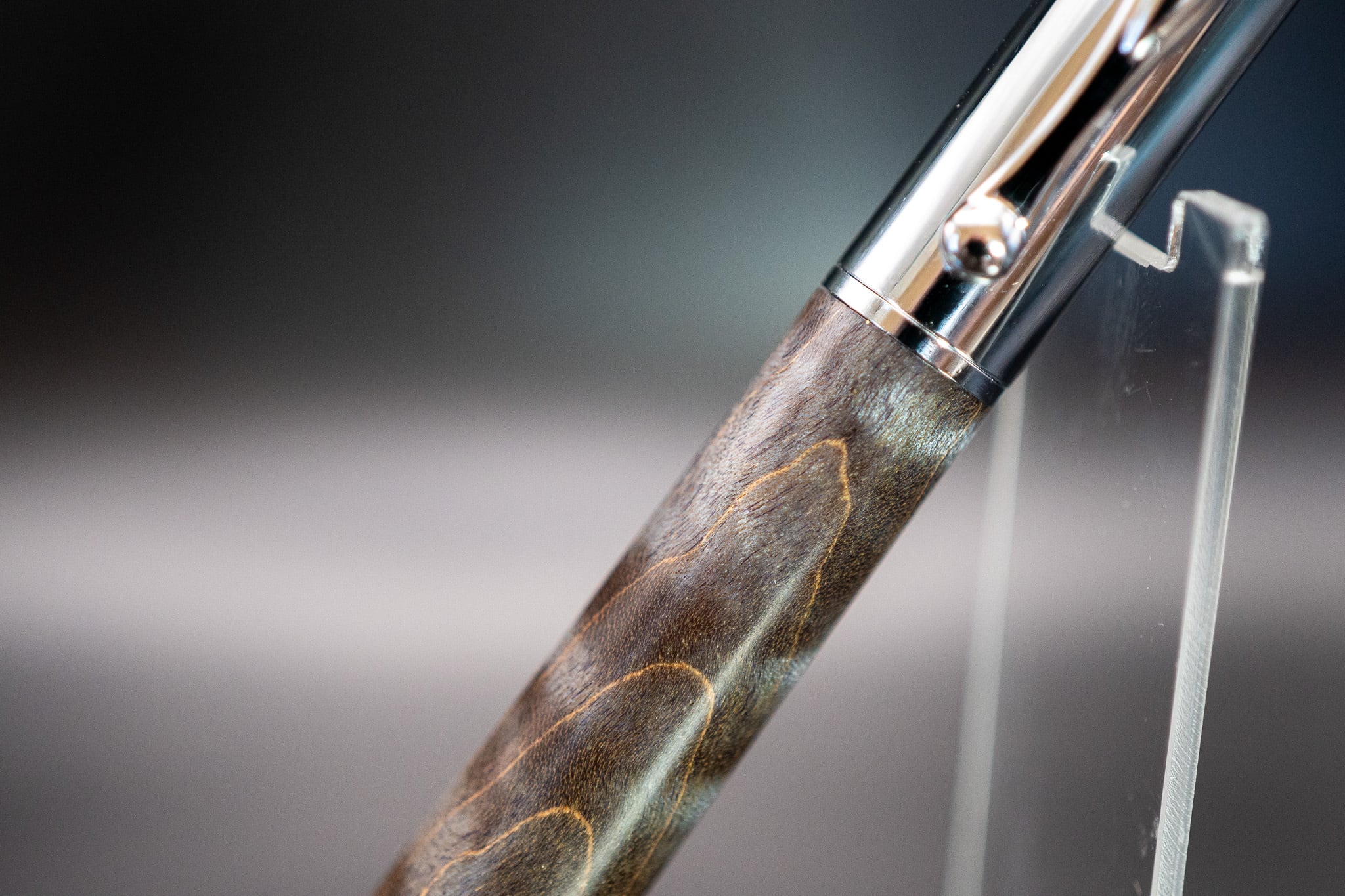 【宵凪の波】 スタビライズウッド 楓 縮み杢 silver FP