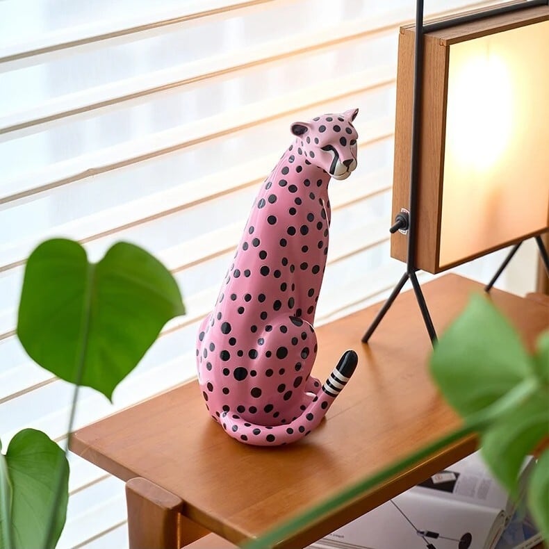 オブジェ ヒョウ 豹 レオパード ピンク おしゃれ かわいい インテリア