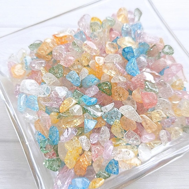 クラック水晶 ミックス (100g) 爆裂水晶 天然石さざれ石 穴無しチップ
