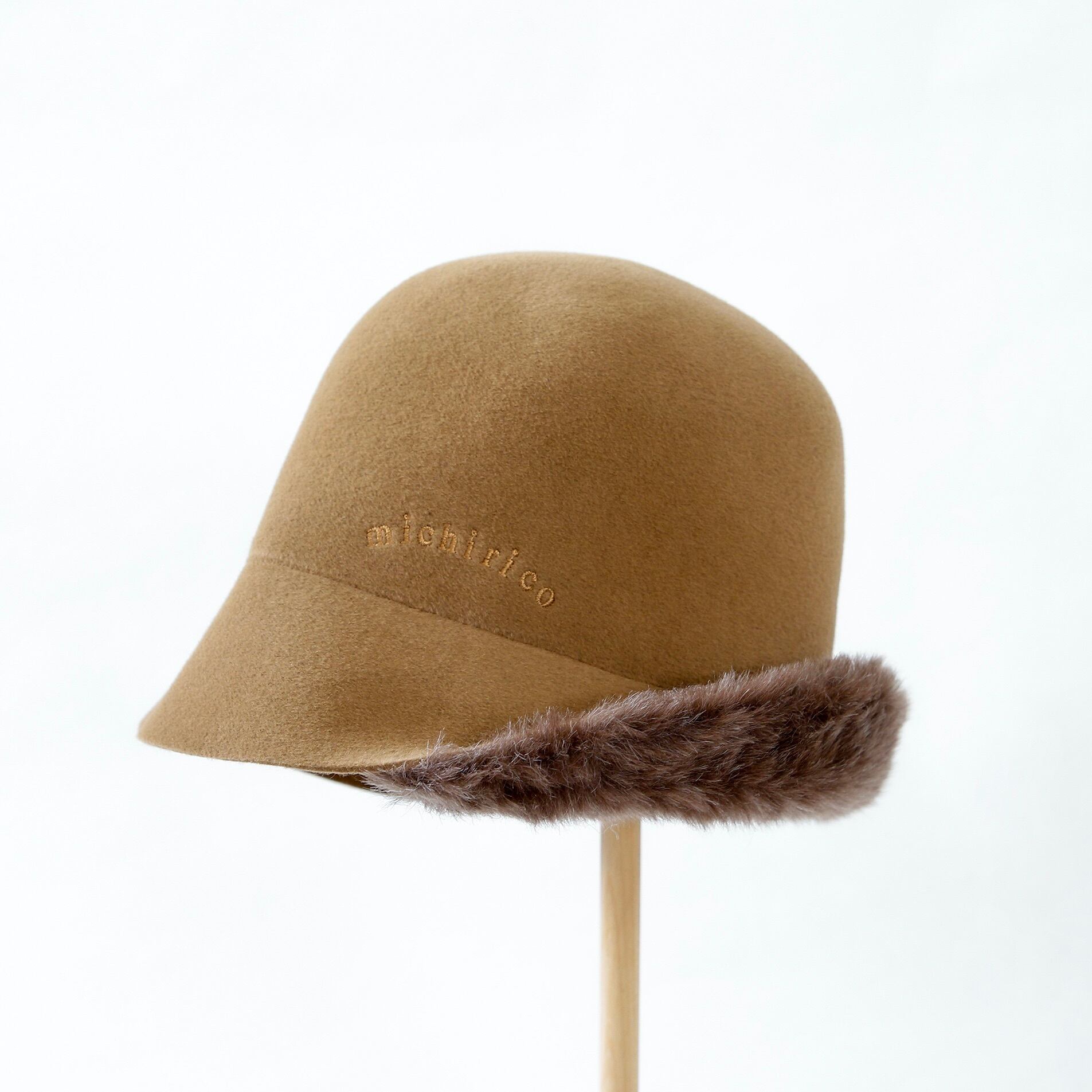 《michirico 2021AW》Velor hat / beige / womens