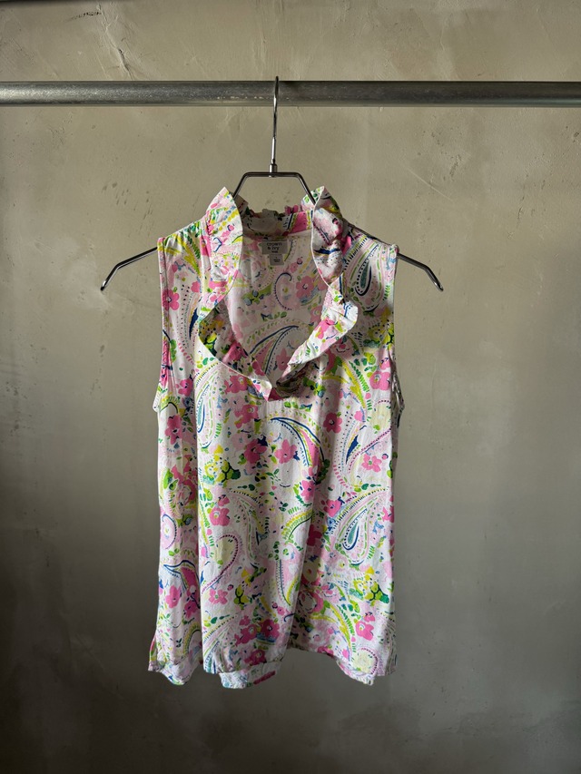 flower frill neck sleeveless (Bill vintage)