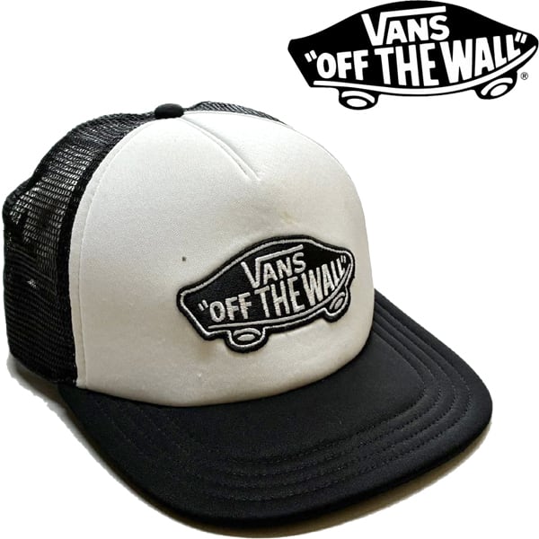 1点物◇バンズVANS白黒ツートン帽子メッシュキャップ古着メンズ