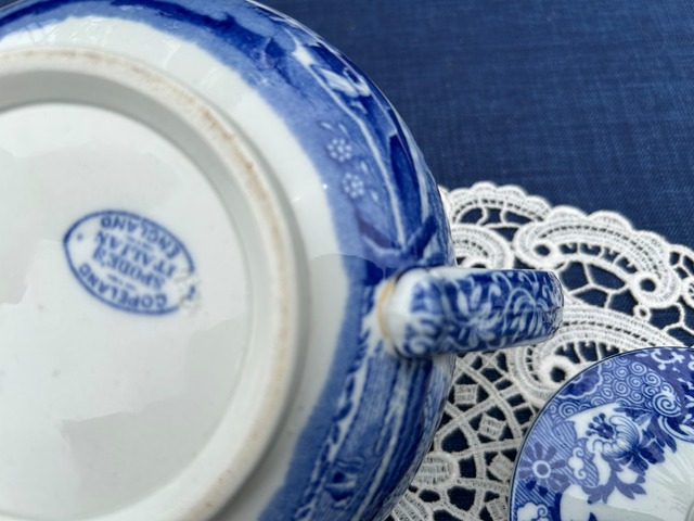 SPODE社　ブルーイタリアン　ティーポットラウンドロウ①