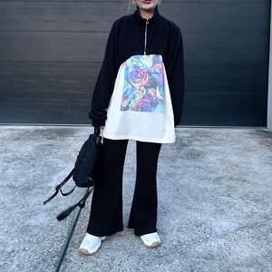 zipup fleece layer tops／black