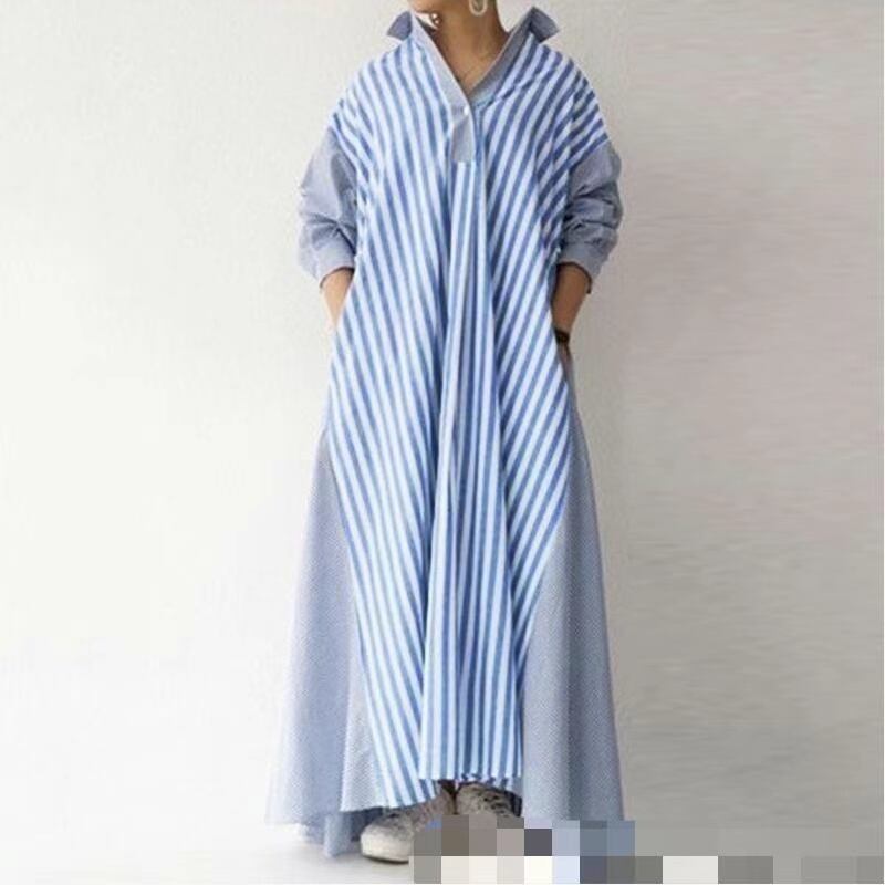 ストライプシャツワンピース　AJ22263-6815