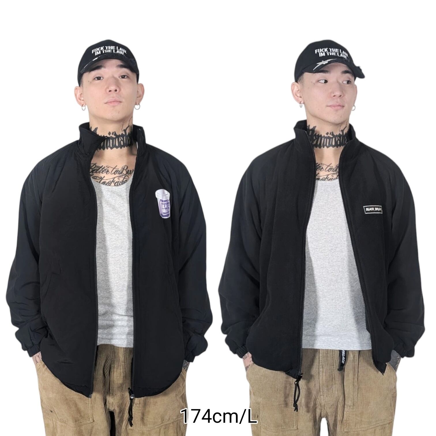 Lean Reversible Boa Jacket(Blackブラック × Blackブラック) | BLACK