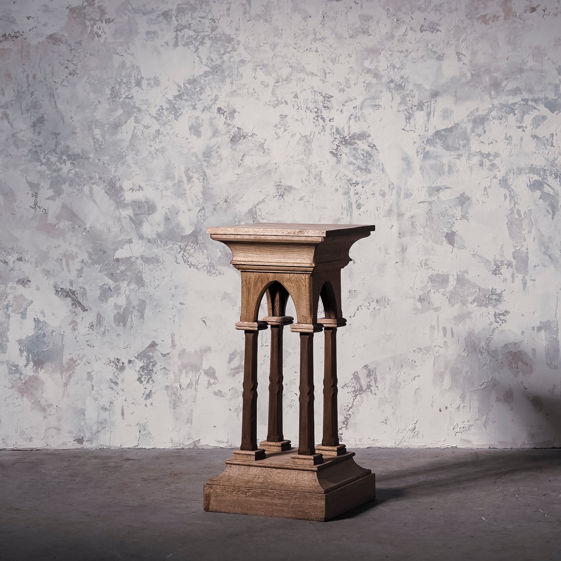 アンティークディスプレイスタンド/花台/ディスプレイ台/オーク材/飾り台