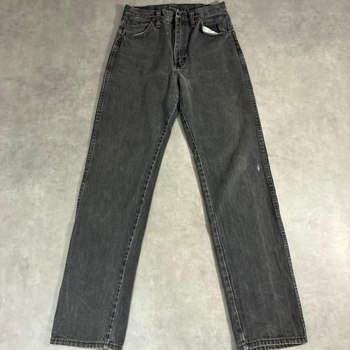 80s USA製 Wrangler 13MBKG 先染め ブラックデニム