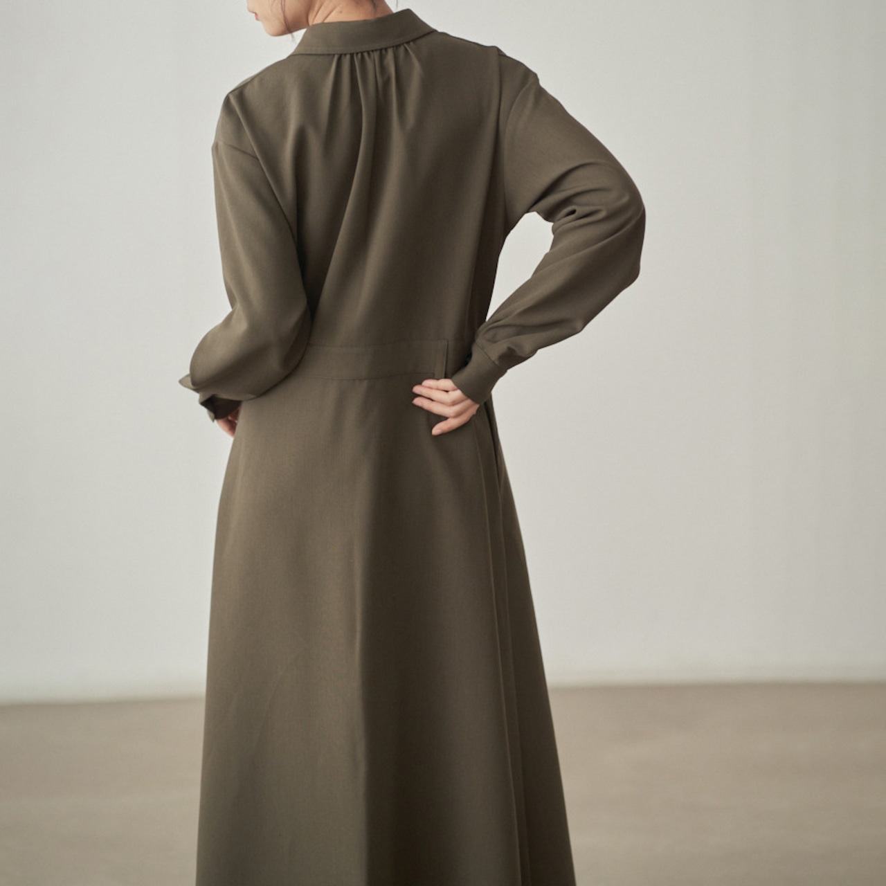 トレンチ風シャツワンピース H0067