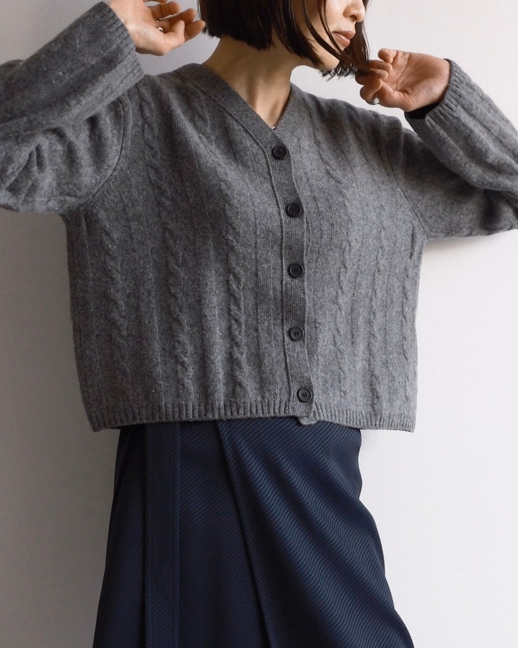 CÉLINE by Phoebe philo CROPPED CABLE KNIT CARDIGAN | dear closet