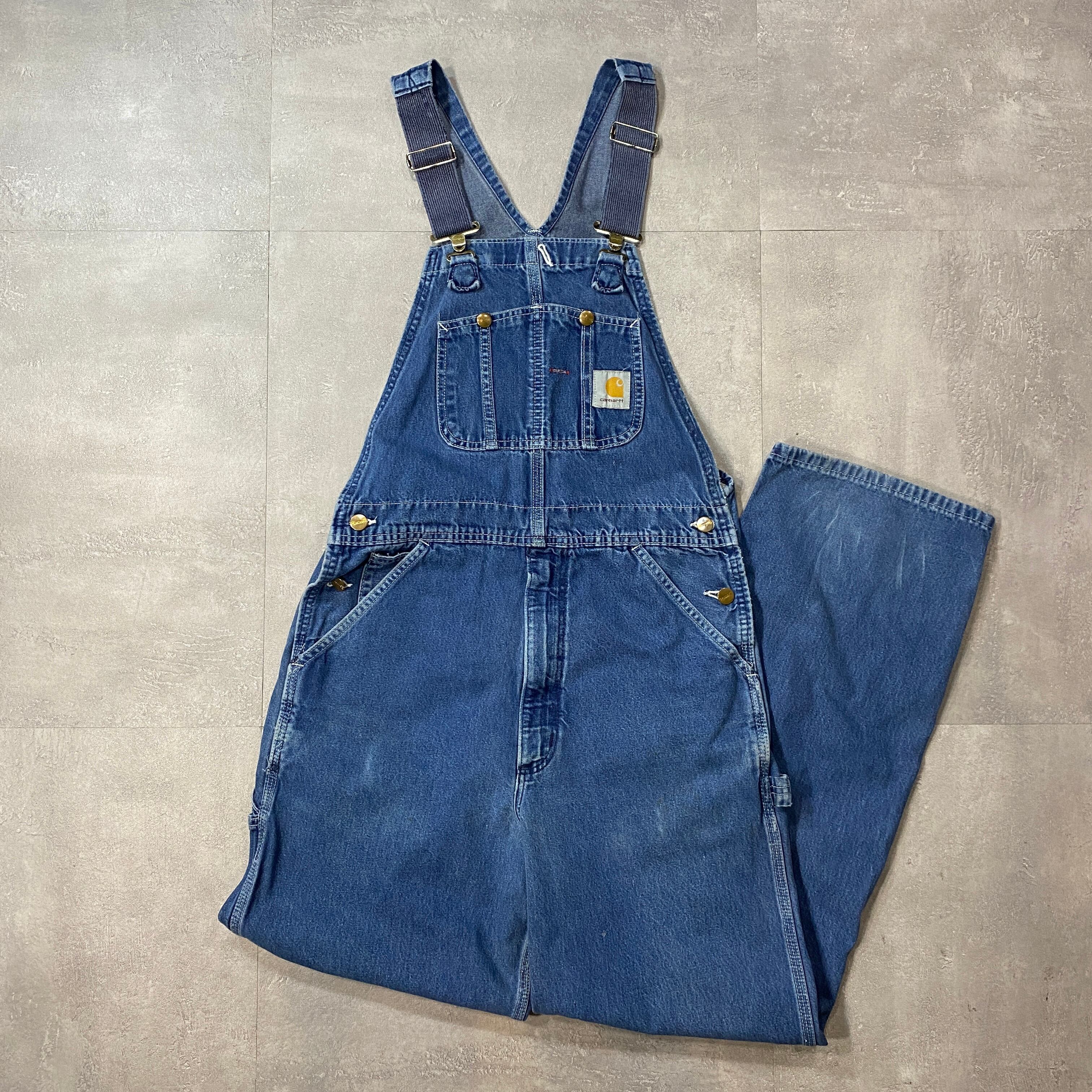 《実寸W34 L30》 Carhartt カーハート オーバーオール デニム USA製 No.4153s