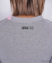 【直営店限定ITEM】バイカラーVネックニットカーディガン (GRAY) CQ-47122H