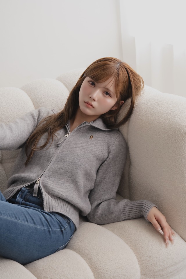 cropped knit hoodie