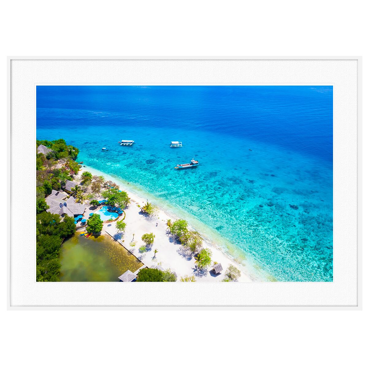 夏写真 フィリピン セブ島近海のスミロン島 インテリアアート写真額装 As0296 インテリアアート写真 通販のアートスクワッド