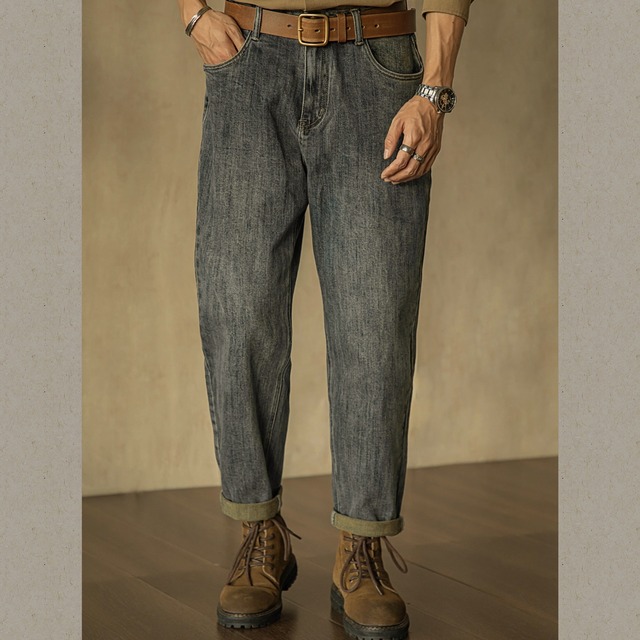 アメリカンレトロストレートデニムパンツ 225388