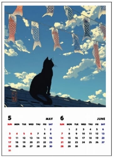 卓上カレンダー〉にゃん暦堂 江戸猫 歳時記 2026 | にやん暦堂