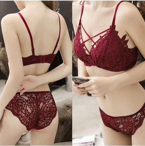 新品・未使用 赤 レース ブラジャーショーツセット E80 Lace Ladies（レースレディース） ブラジャー ショーツセット 「2点