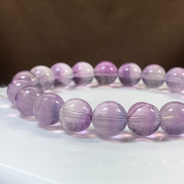 7.レアカラー☆ライトカラーパープルフローライト ブレスレット