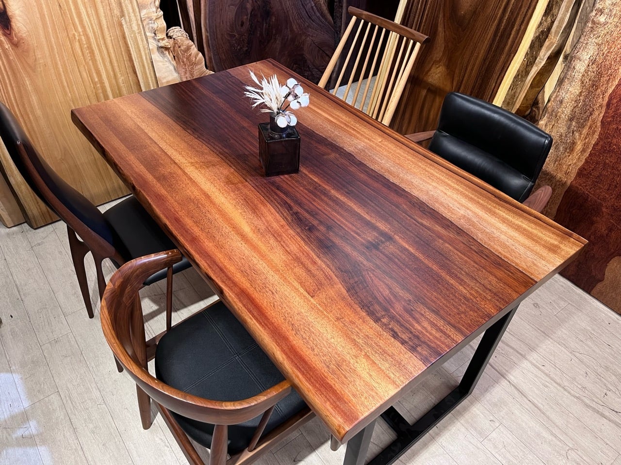 リメイク品】ウォールナット×アサメラ_1450×850×50_浅草本店_テーブル