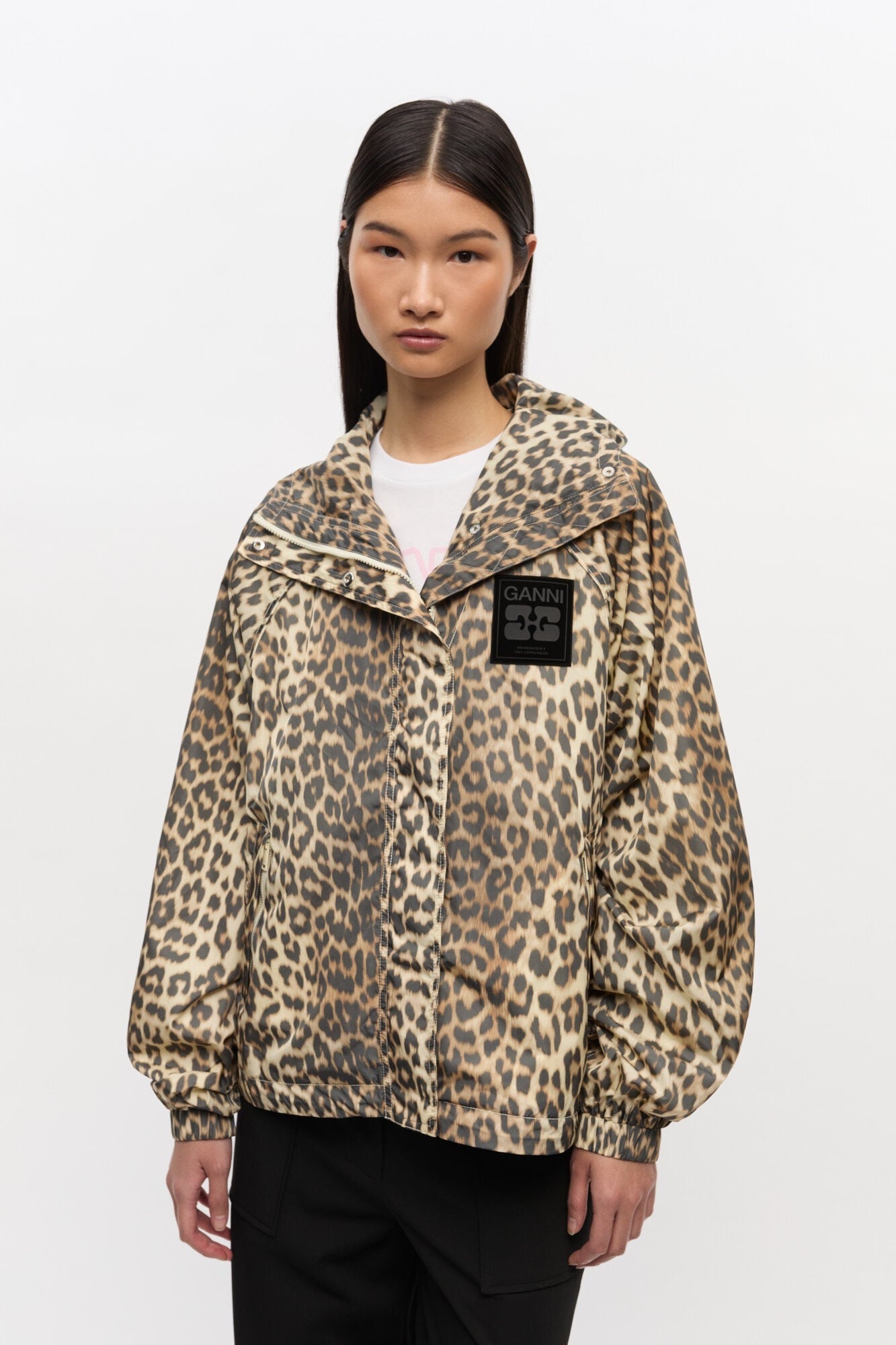GANNI】Leopard Print Nylon Jacket | idealclasse