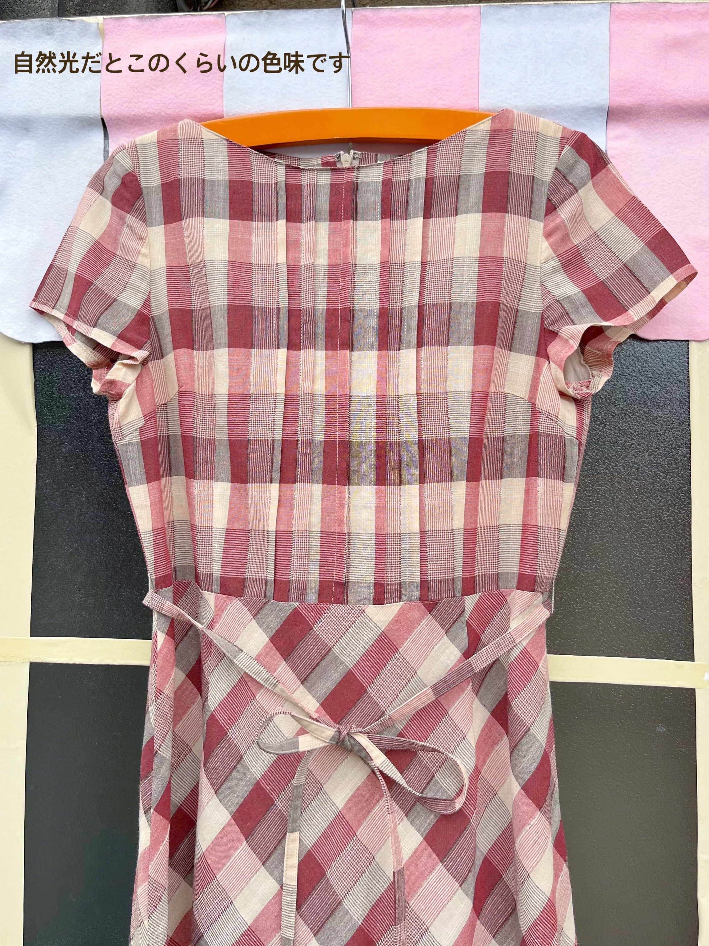 autumn block check one-piece