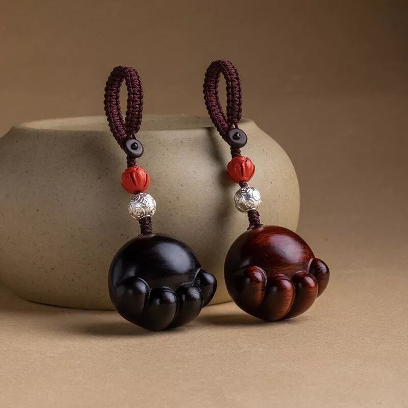 木製 猫の手キーホルダー