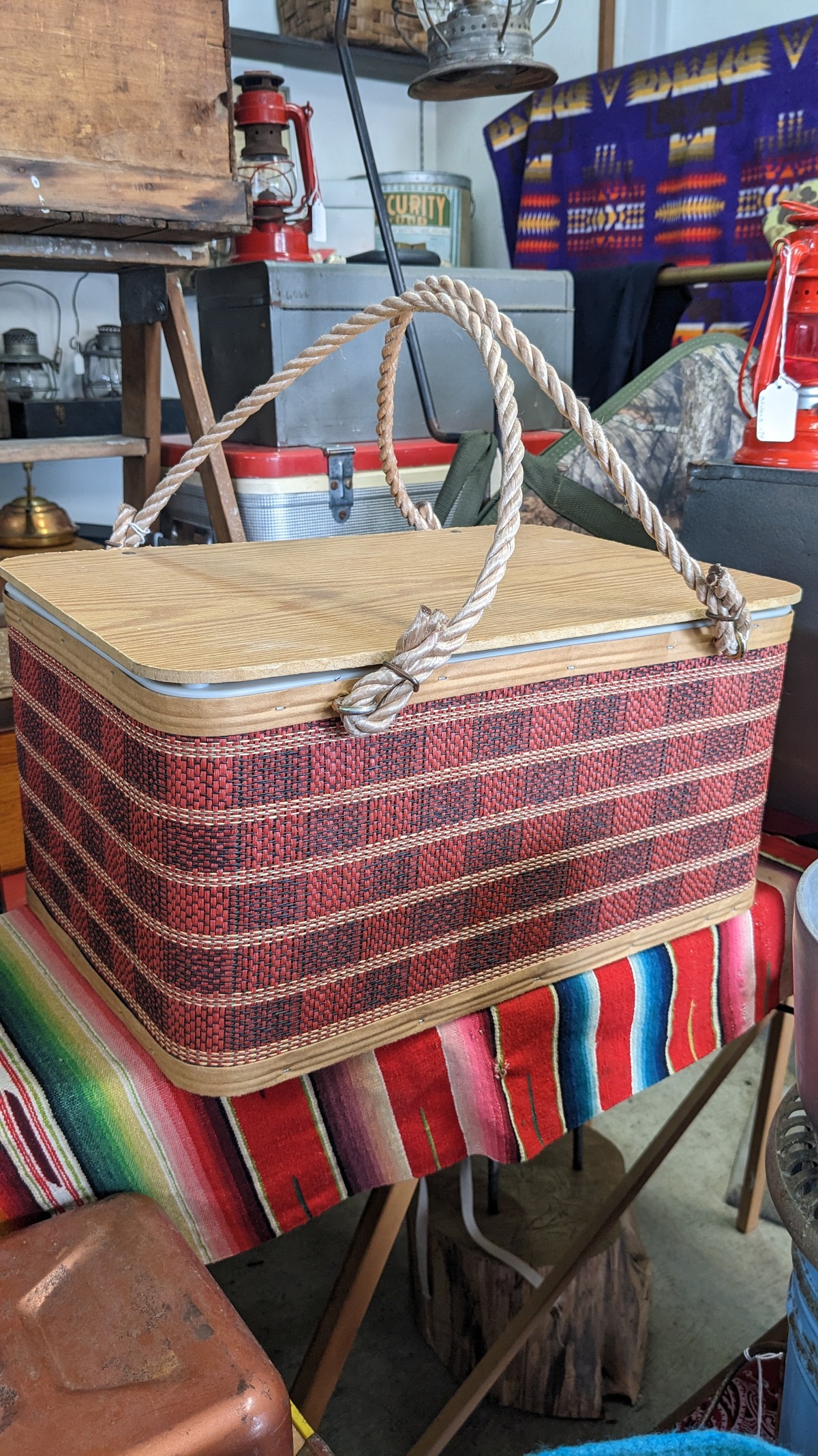 Mint Condition!! Vintage Burlington Picnic Basket OldCampingStyle ビンテージ