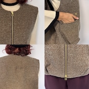 【受注予約:10月下旬入荷予定】バルーンシルエットMIXツイードvest/ブラウン