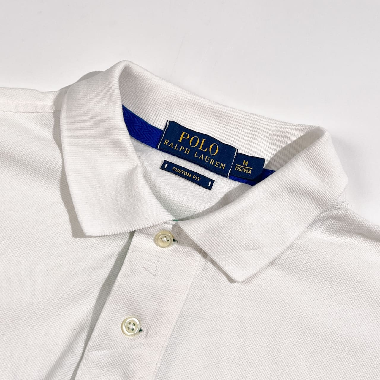 POLO RALPH LAUREN ポロラルフローレン CUSTOM FIT ビッグポニー ナンバリング 鹿の子 半袖 ポロシャツ サイズ M /ホワイト メンズ