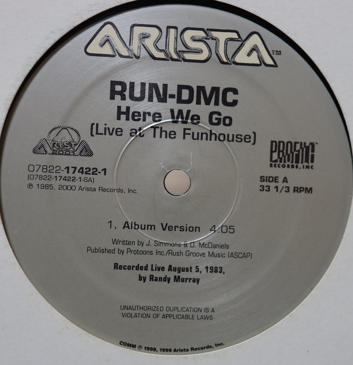【12inch】Run DMC / Here We Go (Live At The Funhouse) COMPACT DISCO ASIA