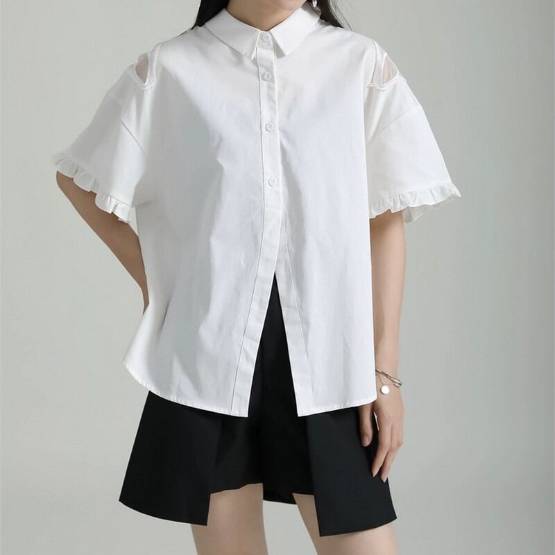 バタフライ柄シャツ A0033