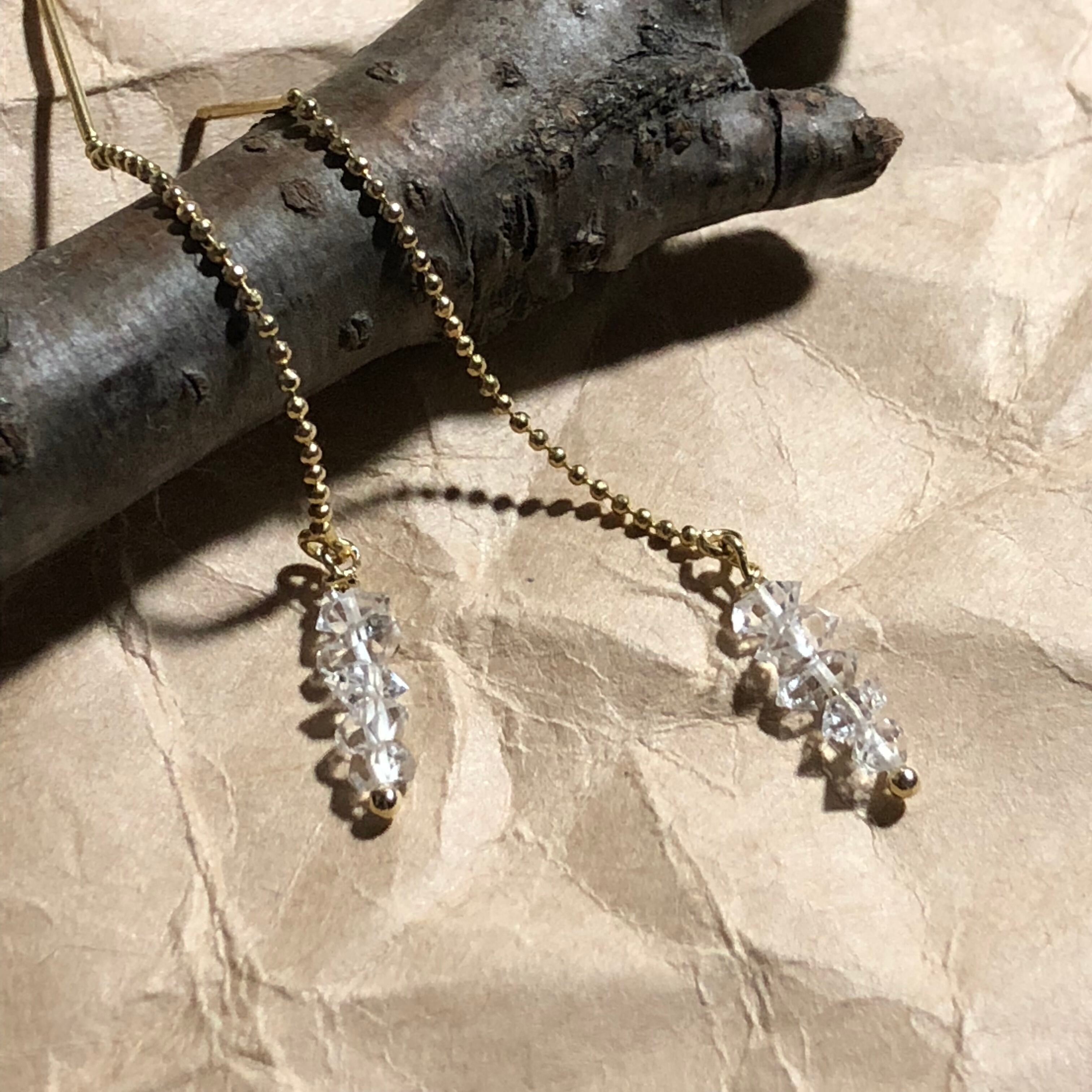 かればら様専用♥4レア大きなNY産ハーキマーダイヤモンドピアス かればら♥