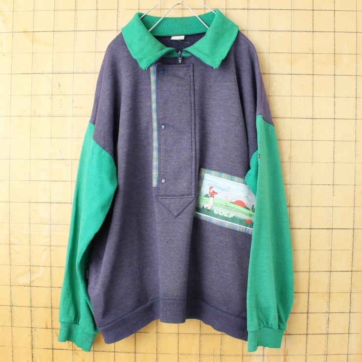 70s 80s EURO Datex 半袖 オープンカラー ハワイアン アロハ シャツ