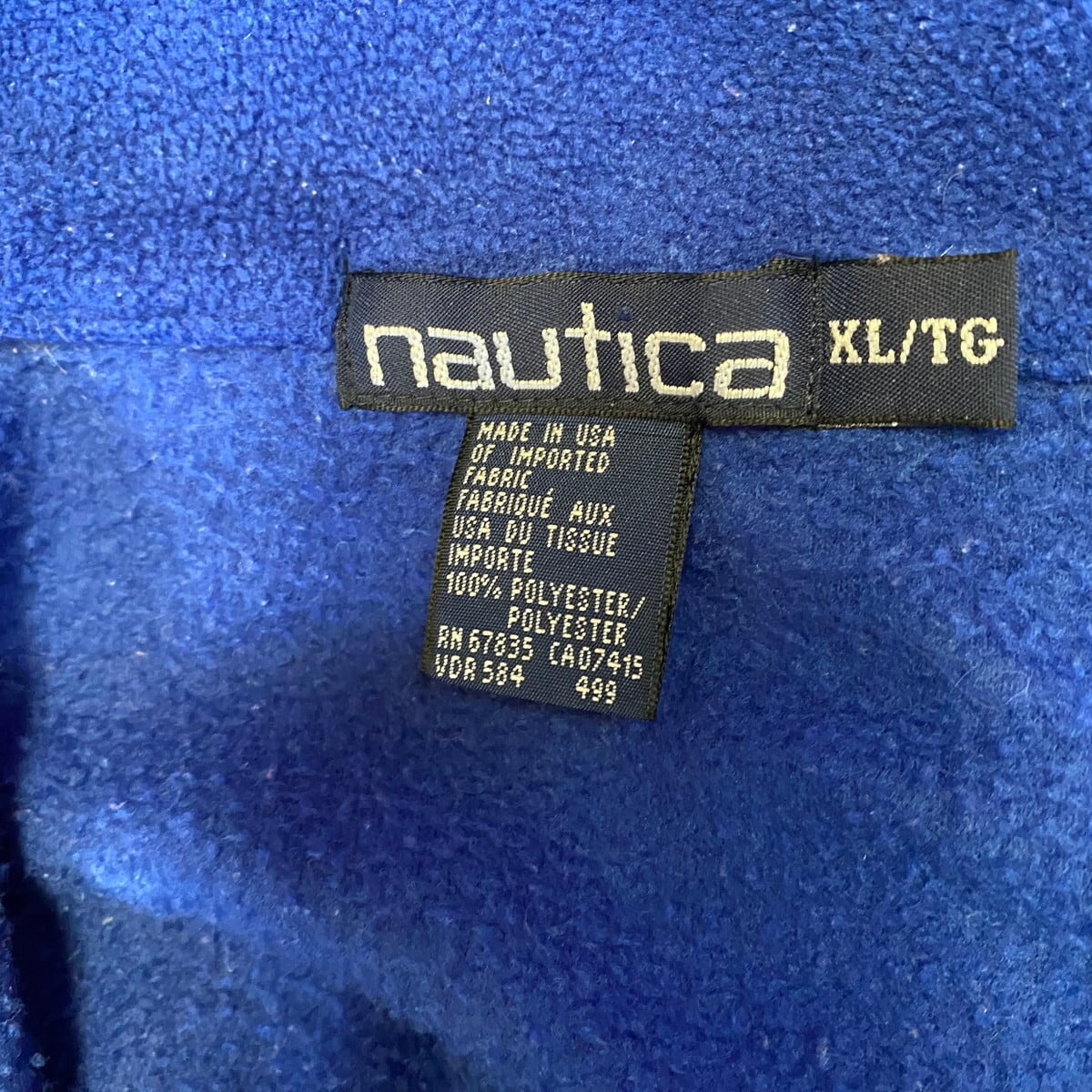 年代 USA製 NAUTICA ノーティカ フルジップ フリースジャケット メンズXL 古着 NAUTECH  青フリースジャケットCS   cave 古着屋公式古着通販サイト