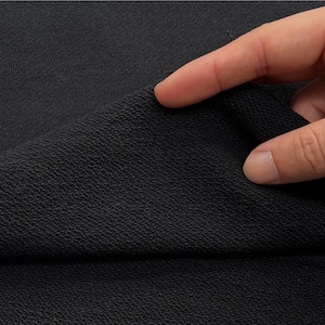 ★TC539◆2m◆綿100%裏毛ニット生地◆ブラック