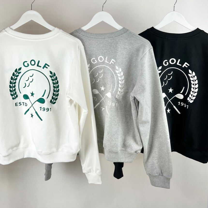 刺繍デザインラウンドネックトレーナー | Festa Golf