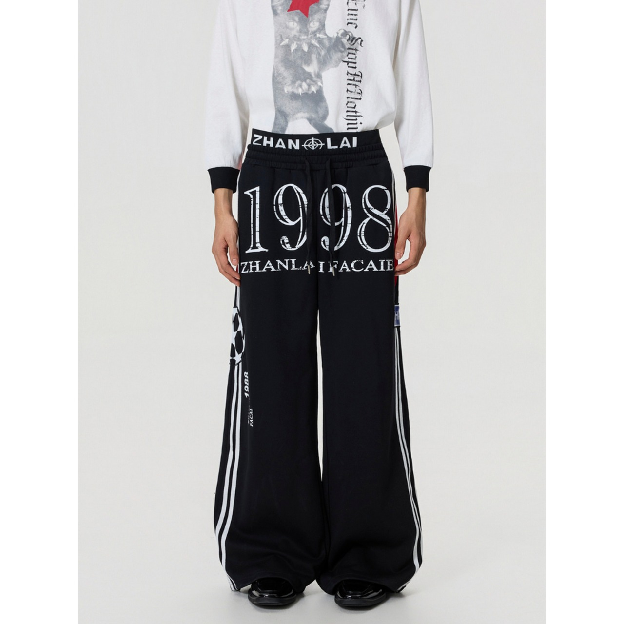 ストリート  1998フェイクレイヤード スウェットパンツ P372